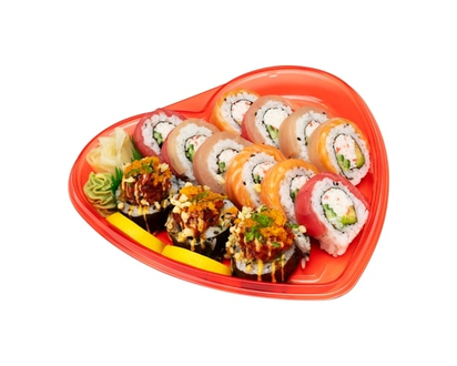 Zenshi Happy Heart Platter #2 (Rainbow Red Rock) 13pc (Available after 11am) - 422.0 G