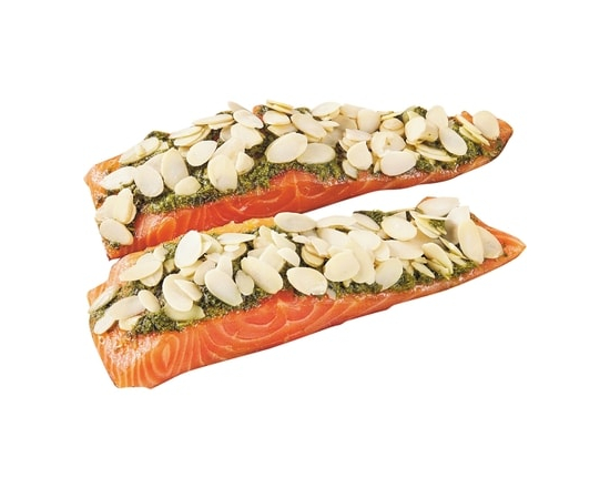 Portions de saumon pesto et amandes, emballe