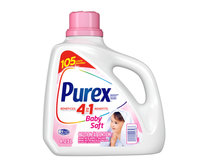 Purex Baby Soft 4 en 1 hypoallergénique détergent à lessive lessive liquide concentrée, 105 brassées - 4.23 L