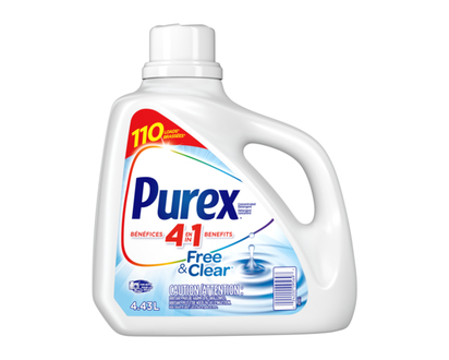 Purex Free & Clear 4 in 1 Hypoallergenic Concentrated Liquid Laundry Detergent, 110 Loads - 4.43 L