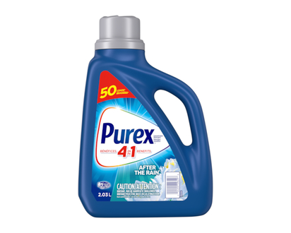 Purex 4 en 1 détergent à lessive liquide concentré, ondée fraîche, 50 brassées - 2.03 L