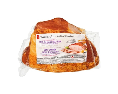 President's Choice Naturally Smoked Easy to Carve Half Ham with Sugar Maple Glaze Pouch