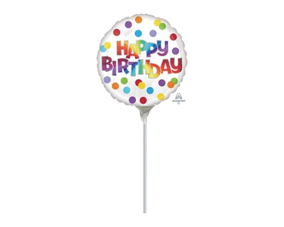 9 Inch Happy Birthday Dots of Color A15 - 1.0 EA