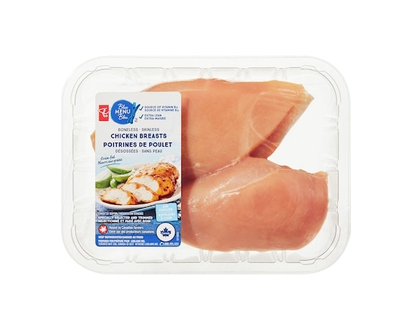 President's Choice Blue Menu Extra Lean Boneless Skinless Chicken Breasts - 0.42 KG