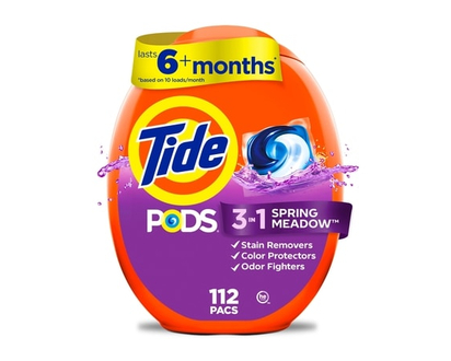 Tide Tide Pods Liquid Laundry Detergent pacs, Spring Meadow Scent, 112 count - 112.0 EA