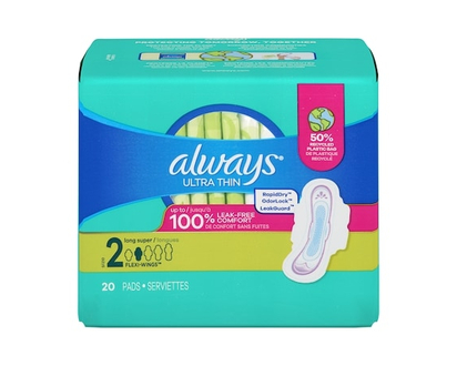 Always Ultra Thin Pad, Long - 20.0 EA
