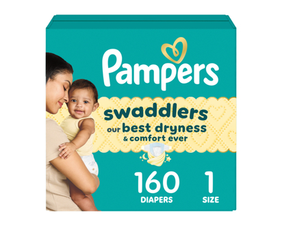 Pampers Swaddlers Diapers, Size 1, 160 Count - 160.0 EA