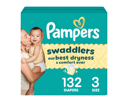 Pampers Couches Swaddlers, taille 3, 132 couches - 132.0 EA