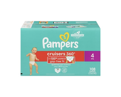 Pampers Couches Cruisers 360, taille 4, 108 couches - 108.0 EA