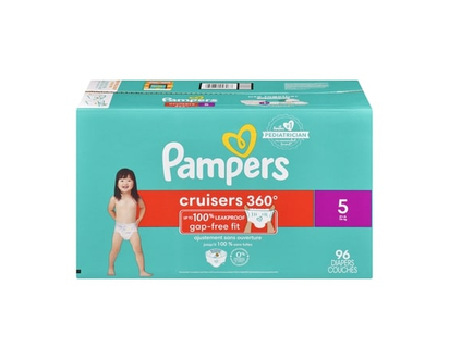 Pampers Couches Cruisers 360, taille 5, 96 couches - 96.0 EA