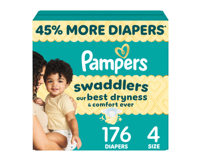Pampers Diapers Swaddlers for Active Baby Size 4 - 176.0 EA