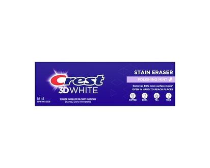 Crest 3d White Stain Eraser Teeth Whitening Toothpaste, Polishing Mint - 65.0 ML