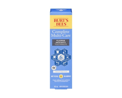 Burt's Bees Toothpaste Complete Multi Care, 105 mL, Natural Source Flavour - 105 ML