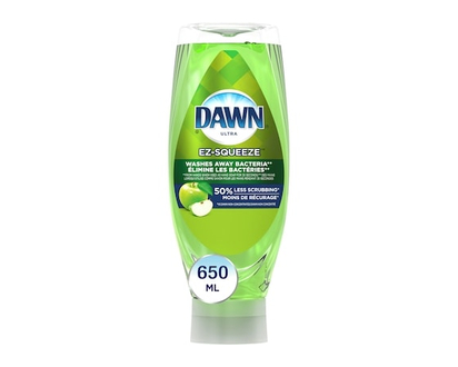 Dawn Ultra EZ-Squeeze Dish Soap, Dishwashing Liquid, Washes Away Bacteria Apple Blossom - 650.0 ML