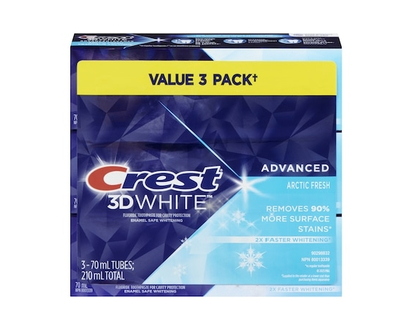 Crest Dentifrice 3D White Advanced, arctique frais, pack de 3 - 210.0 ML