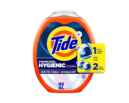 Tide Hygienic Clean Heavy 10x Duty Power PODS Laundry Detergent Pacs, Original Scent, 45 Count, For Visible and Invisible Dirt - 45.0 EA