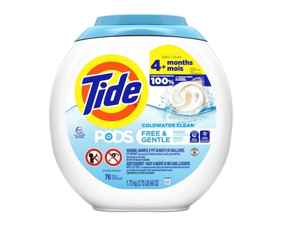 Tide Capsules de détergent à lessive liquide PODS Free & Gentle, 76 capsules - 76.0 EA