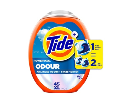 Tide Capsules de détergent à lessive Power PODS Ultra OXI avec éliminateur d’odeurs, élimine la saleté visible et invisible, 45 capsules - 45.0 EA
