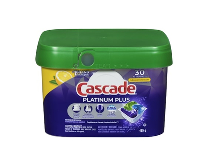 Cascade Platinum Plus Dishwasher Pods, Dish Detergent ActionPacs, Clean Lemon, 30 Count - 30.0 EA