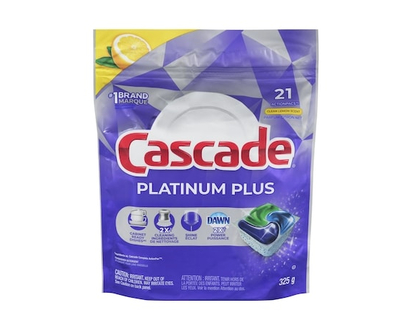 Cascade Platinum Plus Dishwasher Pods, Dish Detergent ActionPacs, Clean Lemon, 21 Count - 21.0 EA