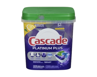 Cascade Platinum Plus Dishwasher Pods, Dish Detergent ActionPacs, Clean Lemon, 51 Count - 51.0 EA