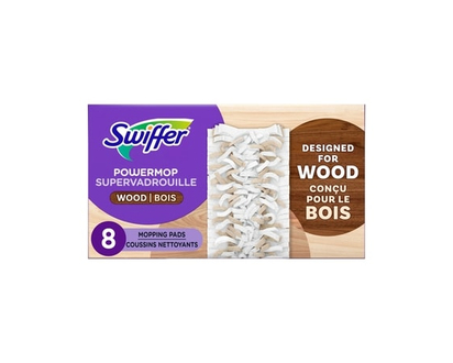 Swiffer PowerMop Wood Mopping Pad Refills for Floor Cleaning, 8 count - 8.0 EA