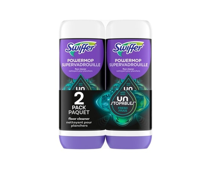 Swiffer PowerMop Floor Cleaning Solution with Unstopables Fresh Scent, 2 Pack - 1.5 L