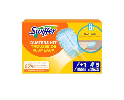 Swiffer Ensemble de départ de plumeaux pour nettoyer, la trousse comprend 1 manche et 5 plumeaux - 1.0 EA