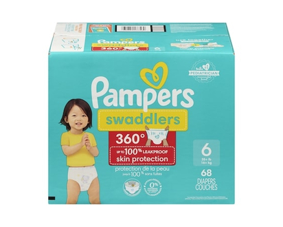 Pampers Swaddlers 360 Pull-On Diapers, Size 6 (35+ lbs), 68 Count, for up to 100% Leakproof Skin Protection - 68.0 EA