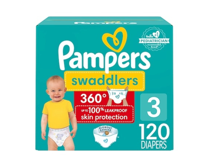 Pampers Swaddlers 360 Pull-On Diapers, Size 3 (16-28 lbs), 120 Count, for up to 100% Leakproof Skin Protection - 120.0 EA