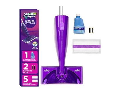 Swiffer Ensemble de départ pour balai JetFrais (1 balai vaporisateur, 5 coussins nettoyants, 1 solution nettoyante liquide pour planchers) - 1.0 EA