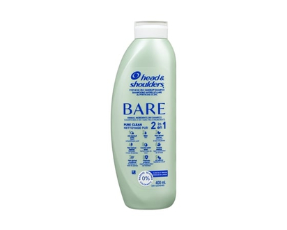 Head & Shoulders BARE Pure Clean 2in1 Dandruff Shampoo and Conditioner, Anti-Dandruff Treatment - 400.0 ML