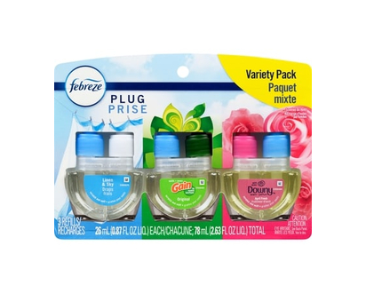 Febreze Plug-In Air Freshener Refill, Variety Pack - 77.7 ML