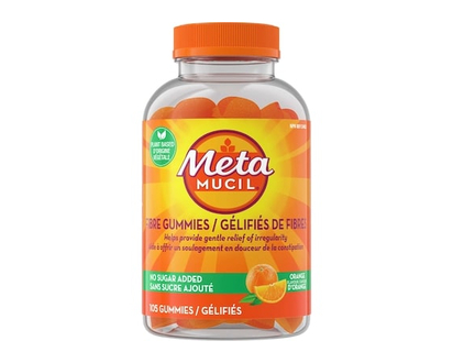 Metamucil Gélifiés de fibres, sans sucre ajouté, saveur d’orange, prébiotiques, d’origine végétale, 105 unités - 105 CHA
