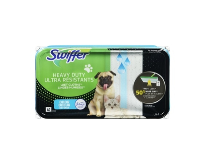 Swiffer Recharges de linges humidifiés multi-surfaces Ultra résistants de balai pour animaux domestiques pour balayer et nettoyer les planchers, parfu