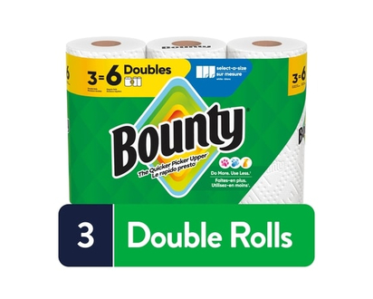 Bounty Select-a-Size Paper Towel, 3 Equal 6 Rolls, 82 Sheets per roll - 3.0 EA