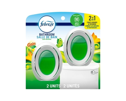 Febreze Bathroom Air Freshener, Odor-Fighting, Scent, 2ct - 15.0 ML