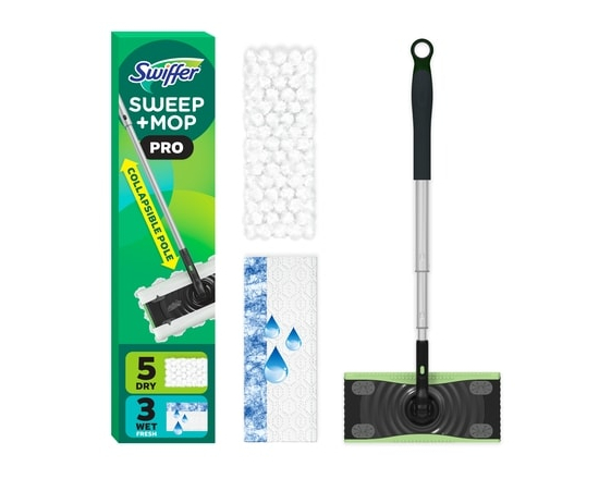 Sweep and Mop Pro, 2-in-1 Floor Mopping and Sweeping Kit, 1 Device, 5 Sweep Refills, 3 Mop Refills - 1.0 EA