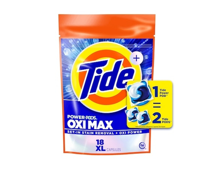 Tide Oxi Max Power PODS Laundry Detergent Pods, 18 Count, Stain Remover Plus Oxi Power - 18.0 EA