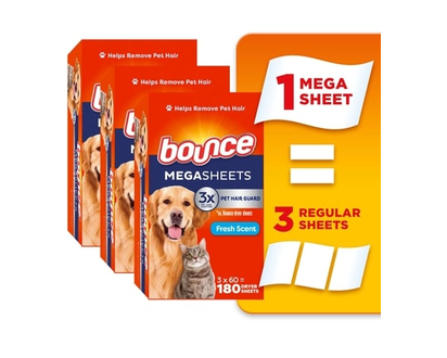 Bounce Megasheets Pet, Fresh Scent - 180.0 EA