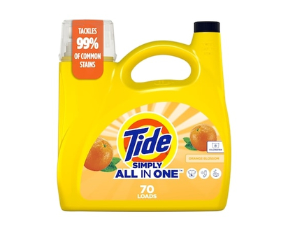 Tide Simply All-In-One Liquid Laundry Detergent, Orange Blossom Scent, 70 Loads - 2.72 L