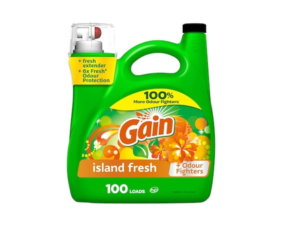 Gain Liquid Laundry Detergent, Island Fresh Scent, 100 loads, Freshness + Odour Fighting, Laundry Detergent Liquid Soap, HE compatible - 4.25 L