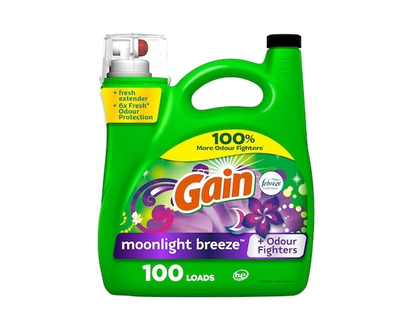 Gain Liquid Laundry Detergent, Moonlight Breeze Scent, 100 loads, Freshness + Odor Fighting, Laundry Detergent Liquid Soap, HE compatible - 4.25 L