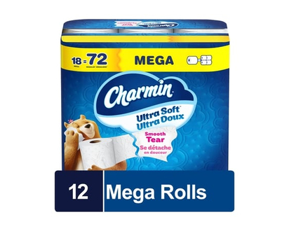 Charmin Toilet Paper Ultra Soft, 18 Mega Rolls, 2-ply Bath Tissue - 18.0 EA