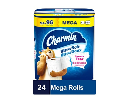 Charmin Toilet Paper Ultra Soft, 24 Mega Rolls, 2-ply Bath Tissue - 24.0 EA