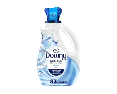 Downy Gentle Soft + Fresh Fabric Softener Liquid, Ocean Mist Scent, 83 loads, Liquid Fabric Softener Desig - 1.66 L