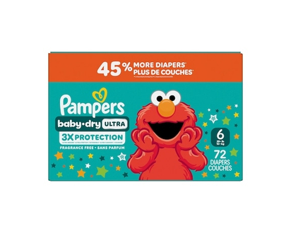 Pampers Baby Dry Ultra Diapers, Size 6, (23-44 lbs), 72 Count - 72.0 EA