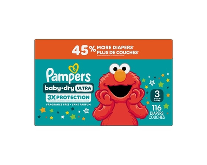 Pampers Couches Baby-Dry Ultra, taille 3 ( à [16 lb à 28 lb]), 116 couches - 116.0 EA