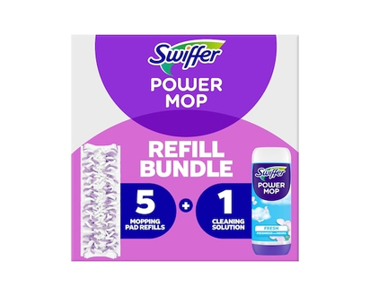Power Mop Refill Pack, Tile, Laminate, Wood, Floor Cleaner, 5 Pads + 1 Fresh Solution - 1.0 EA