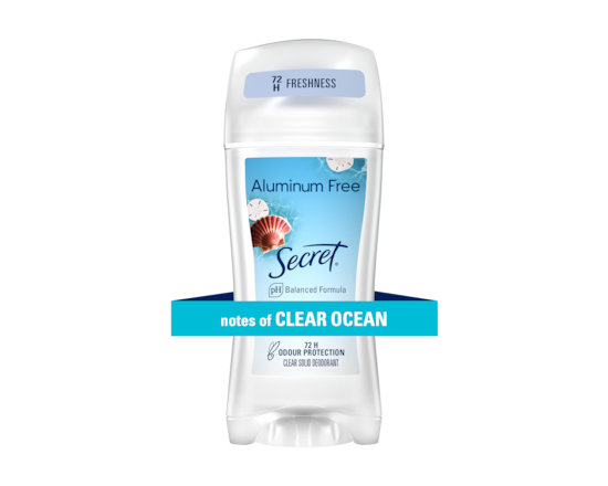 Aluminum Free Clear Solid, Clear Ocean Scent - 68.0 G